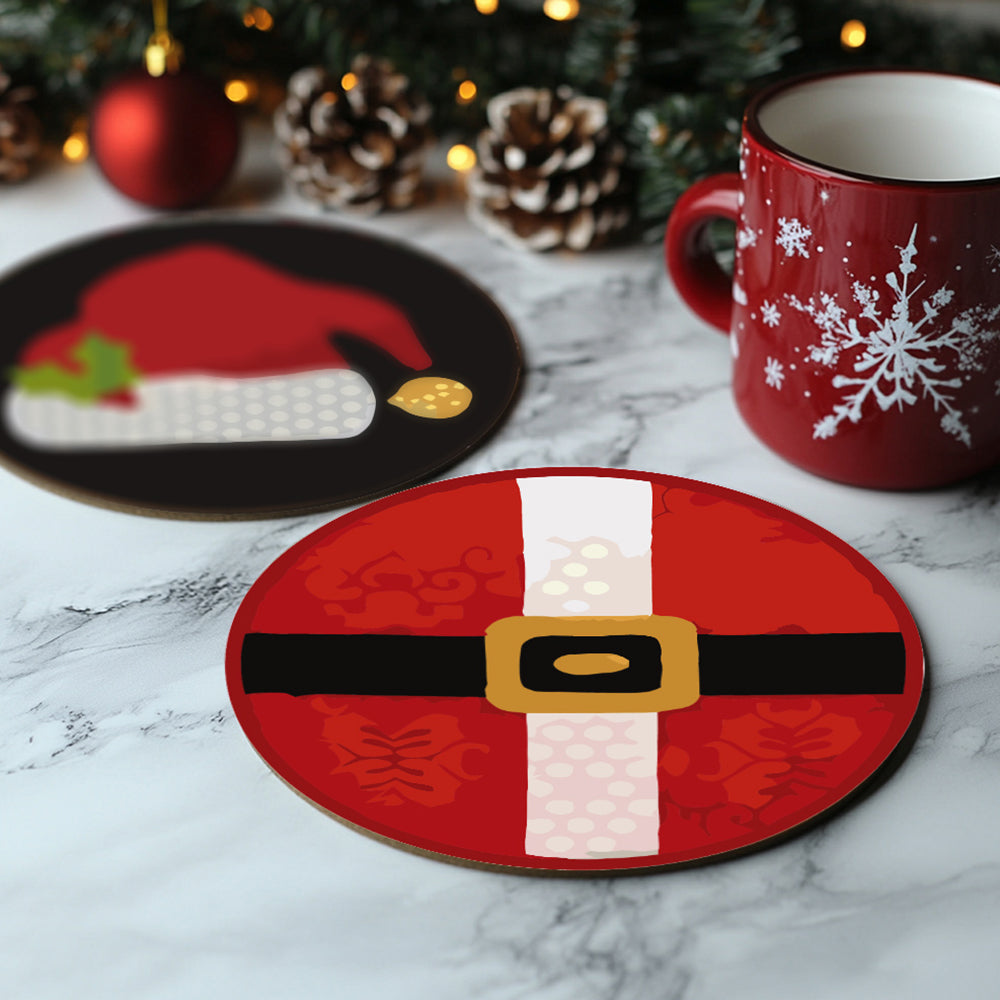 4 Stück Weihnachtskostüme Untersetzer Malen nach Zahlen