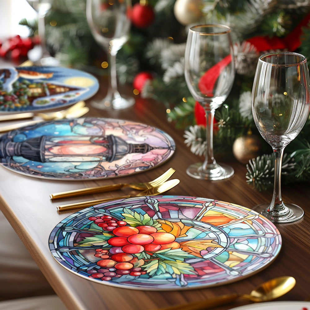 4 Stück Weihnachtsmotiv-Tischsets Malen nach Zahlen