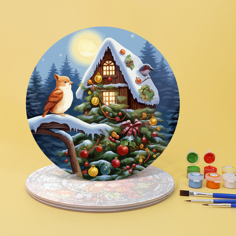 4 Stück Weihnachtsmotiv-Tischsets Malen nach Zahlen