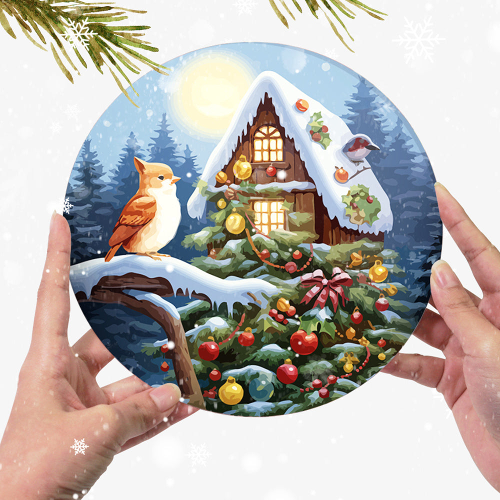4 Stück Weihnachtsmotiv-Tischsets Malen nach Zahlen