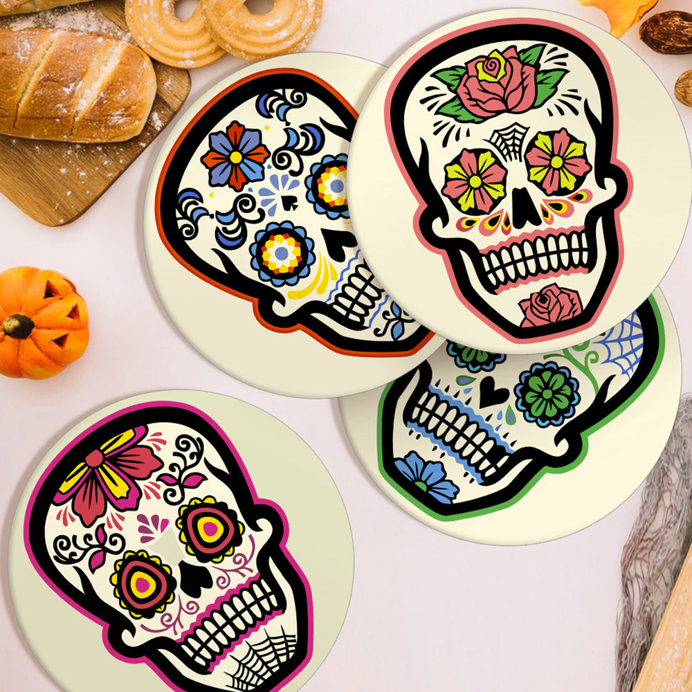 6 Stück Blumenschädel Tischsets Malen nach Zahlen