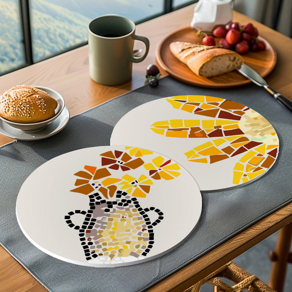 6 Stück Farbblock-Herbstlandschaft Tischsets Malen nach Zahlen