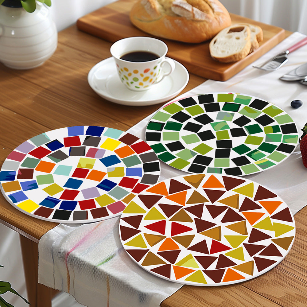 6 Stück Farbblock-Mandala Tischsets Malen nach Zahlen
