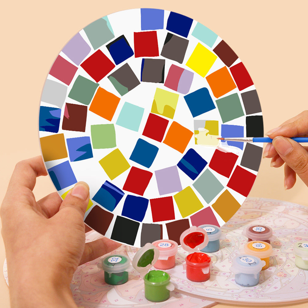 6 Stück Farbblock-Mandala Tischsets Malen nach Zahlen