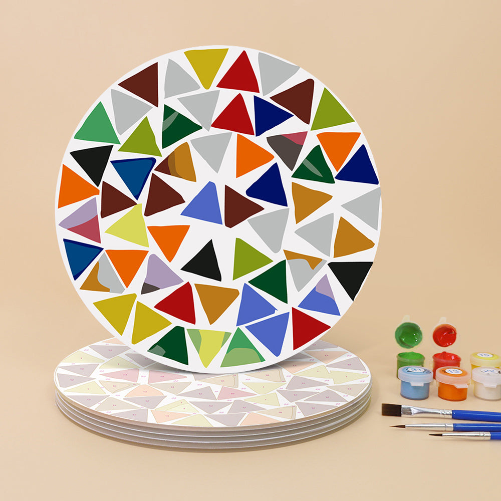 6 Stück Farbblock-Mandala Tischsets Malen nach Zahlen