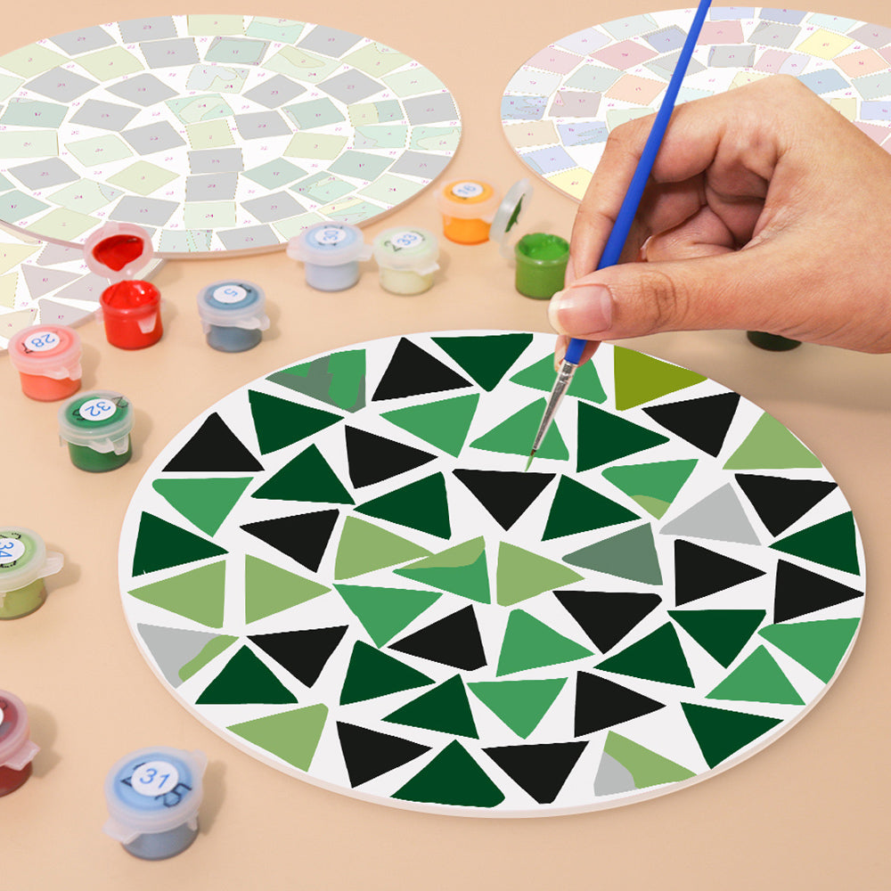 6 Stück Farbblock-Mandala Tischsets Malen nach Zahlen