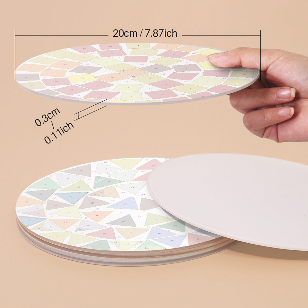 6 Stück Farbblock-Mandala Tischsets Malen nach Zahlen