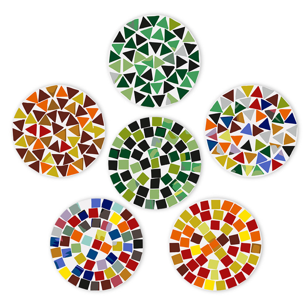 6 Stück Farbblock-Mandala Tischsets Malen nach Zahlen