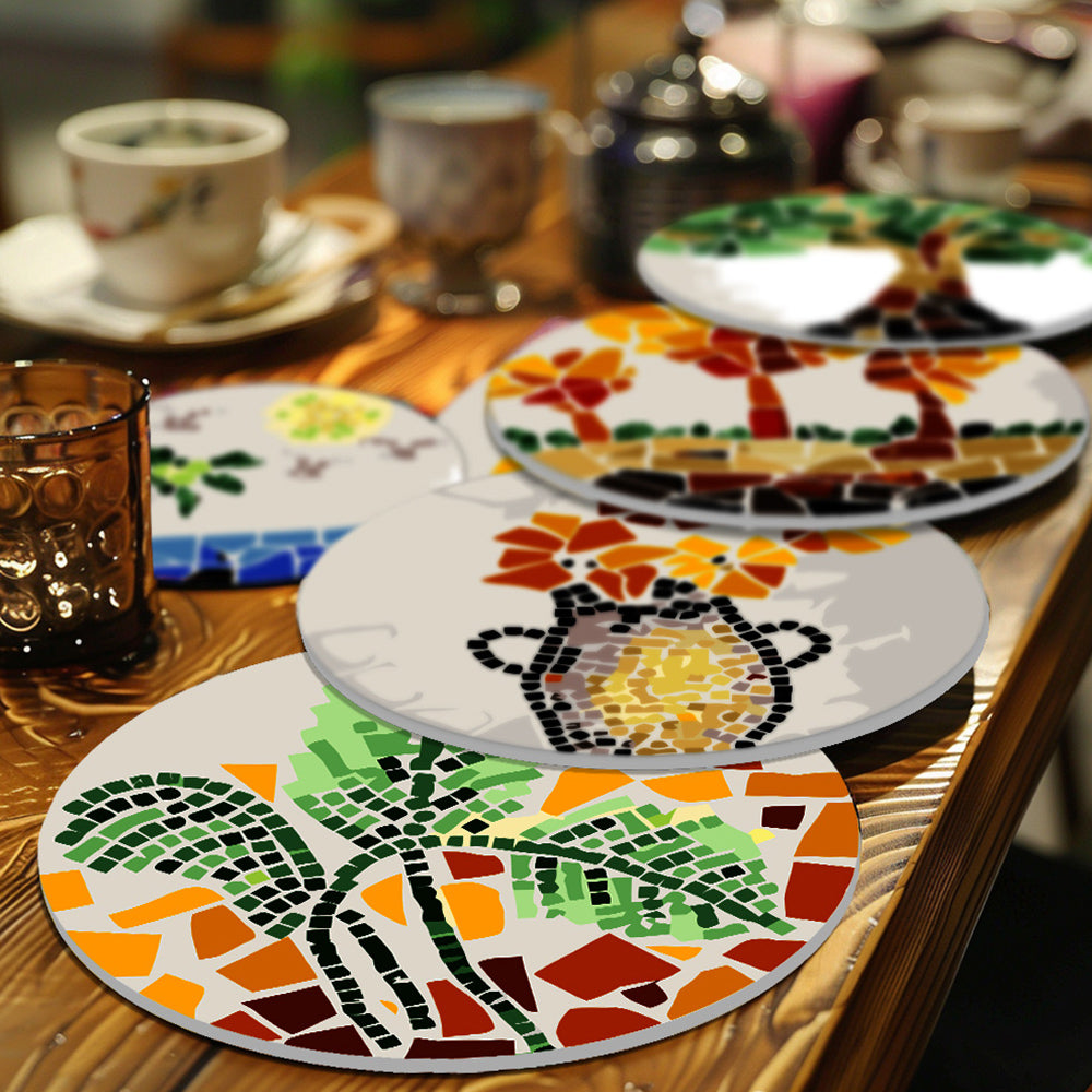 6 Stück Farbenfrohe Herbstpflanzen-Tischsets Malen nach Zahlen