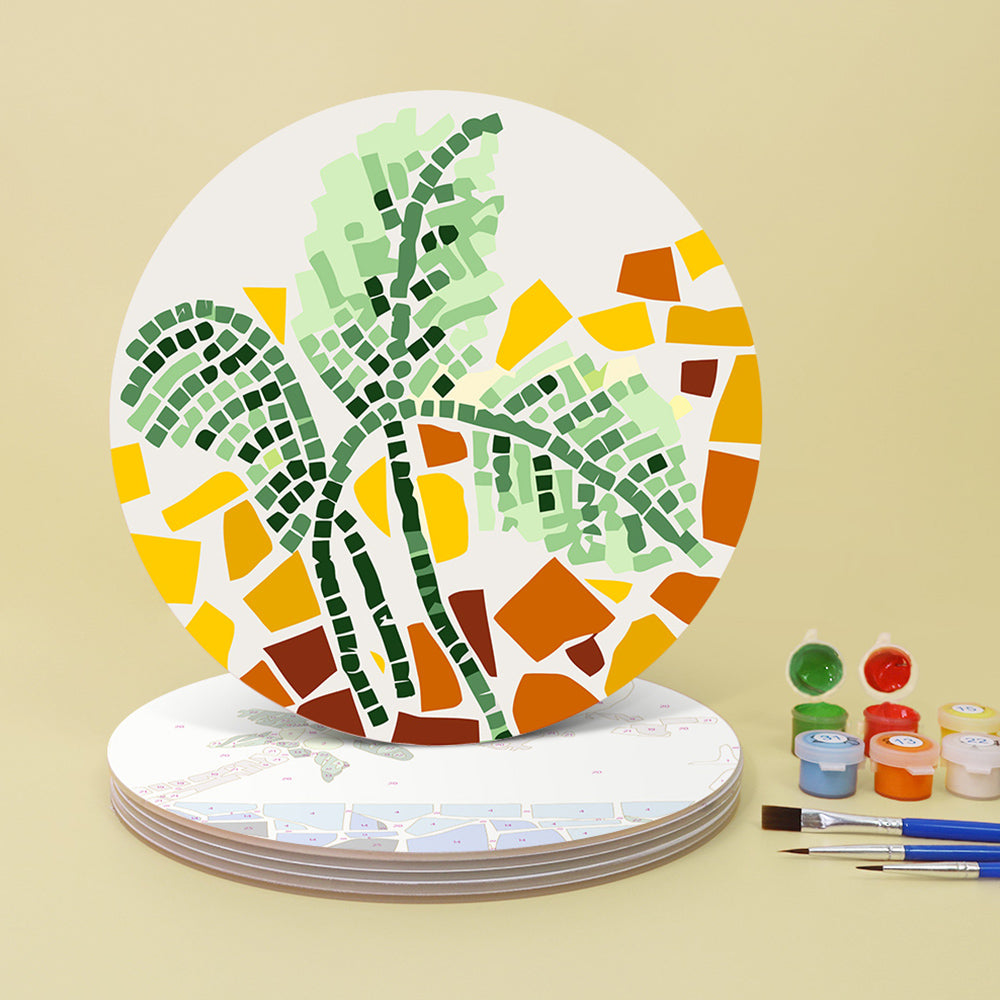 6 Stück Farbenfrohe Herbstpflanzen-Tischsets Malen nach Zahlen