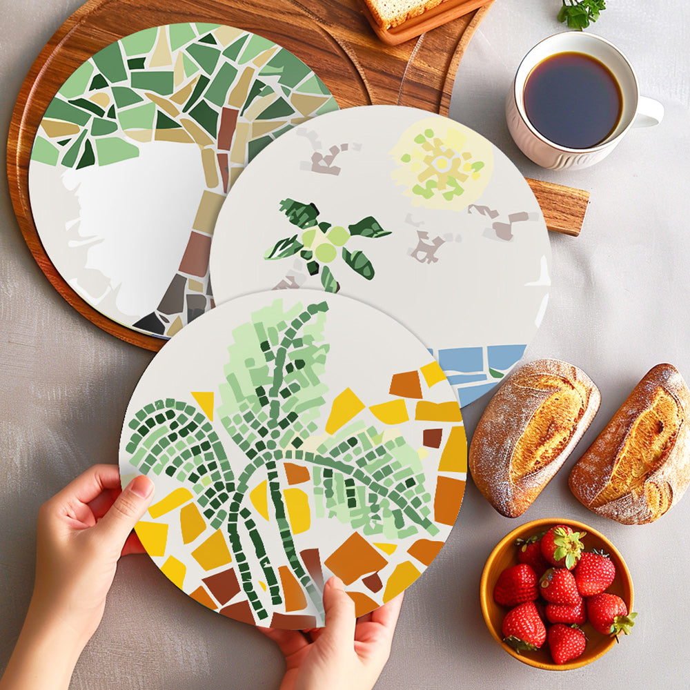6 Stück Farbenfrohe Herbstpflanzen-Tischsets Malen nach Zahlen
