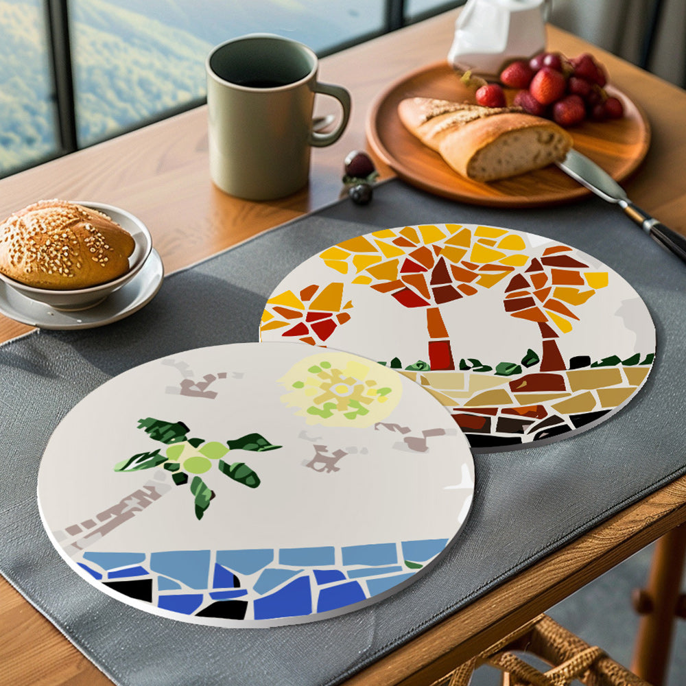6 Stück Farbenfrohe Herbstpflanzen-Tischsets Malen nach Zahlen