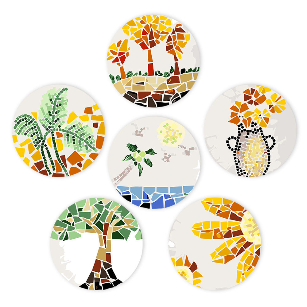 6 Stück Farbenfrohe Herbstpflanzen-Tischsets Malen nach Zahlen