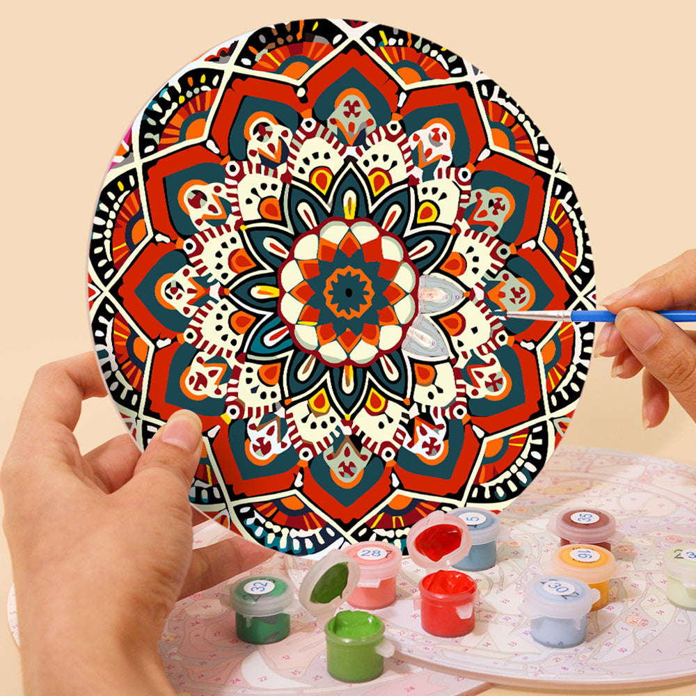 6 Stück Komplexe Mandala Tischsets Malen nach Zahlen