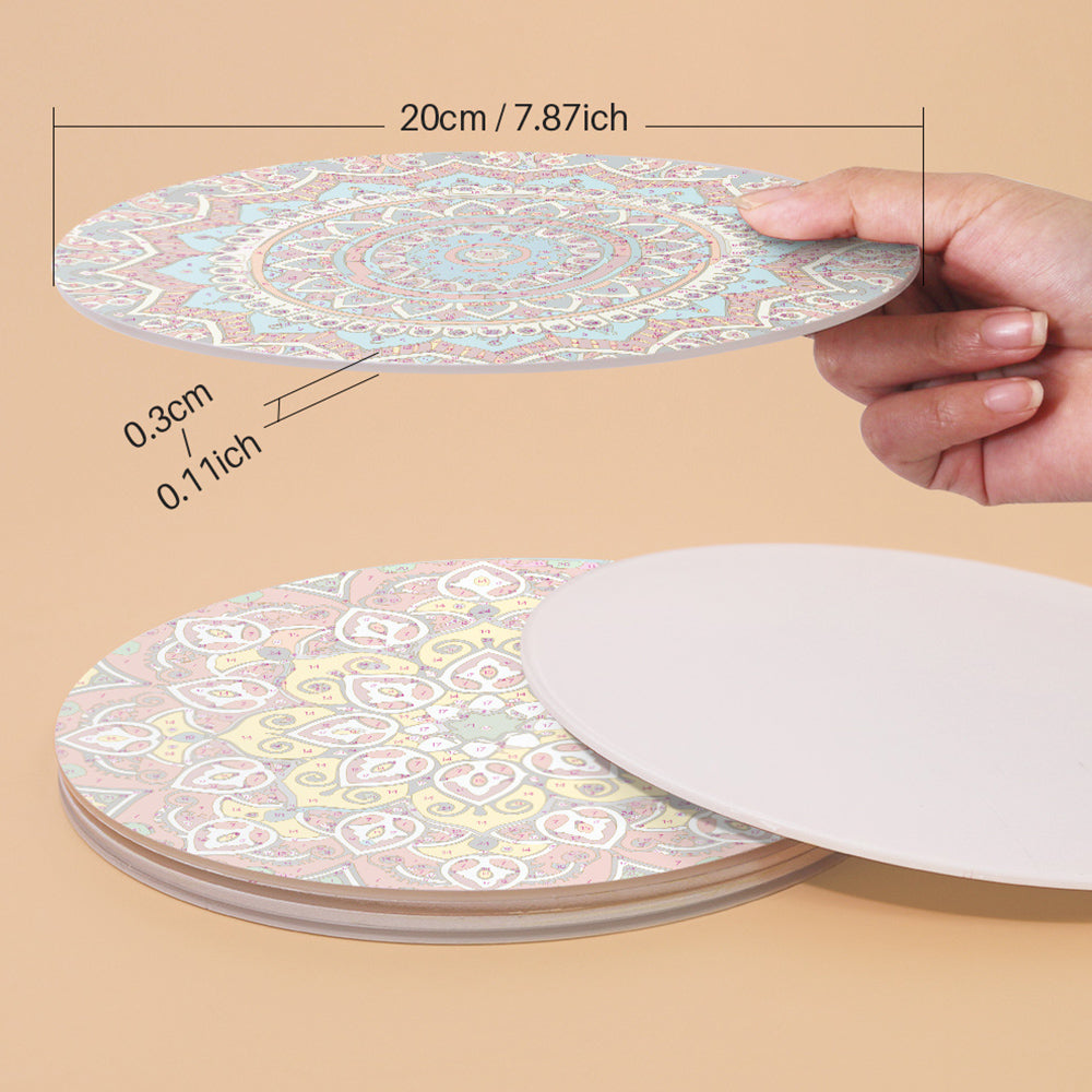 6 Stück Komplexe Mandala Tischsets Malen nach Zahlen