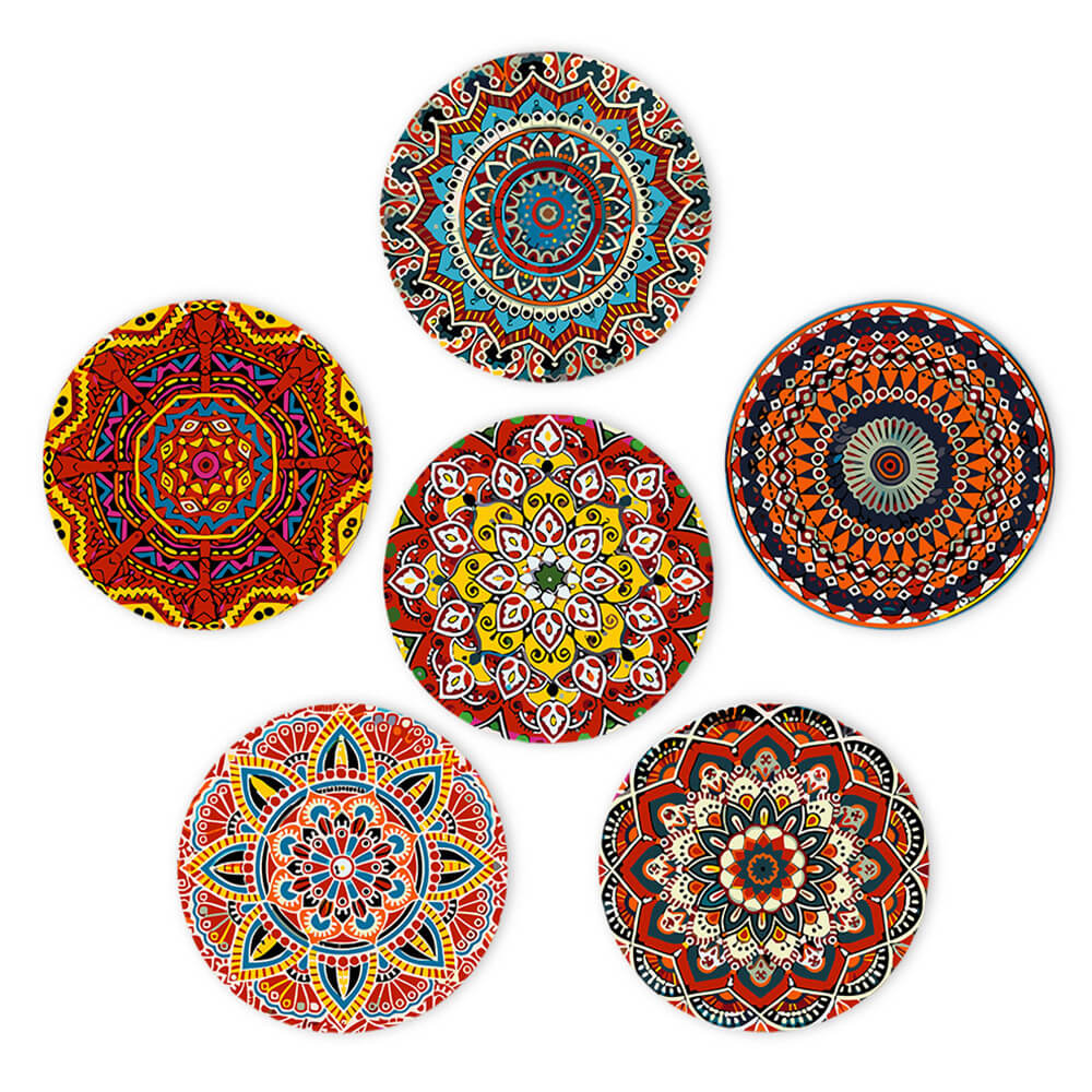 6 Stück Komplexe Mandala Tischsets Malen nach Zahlen