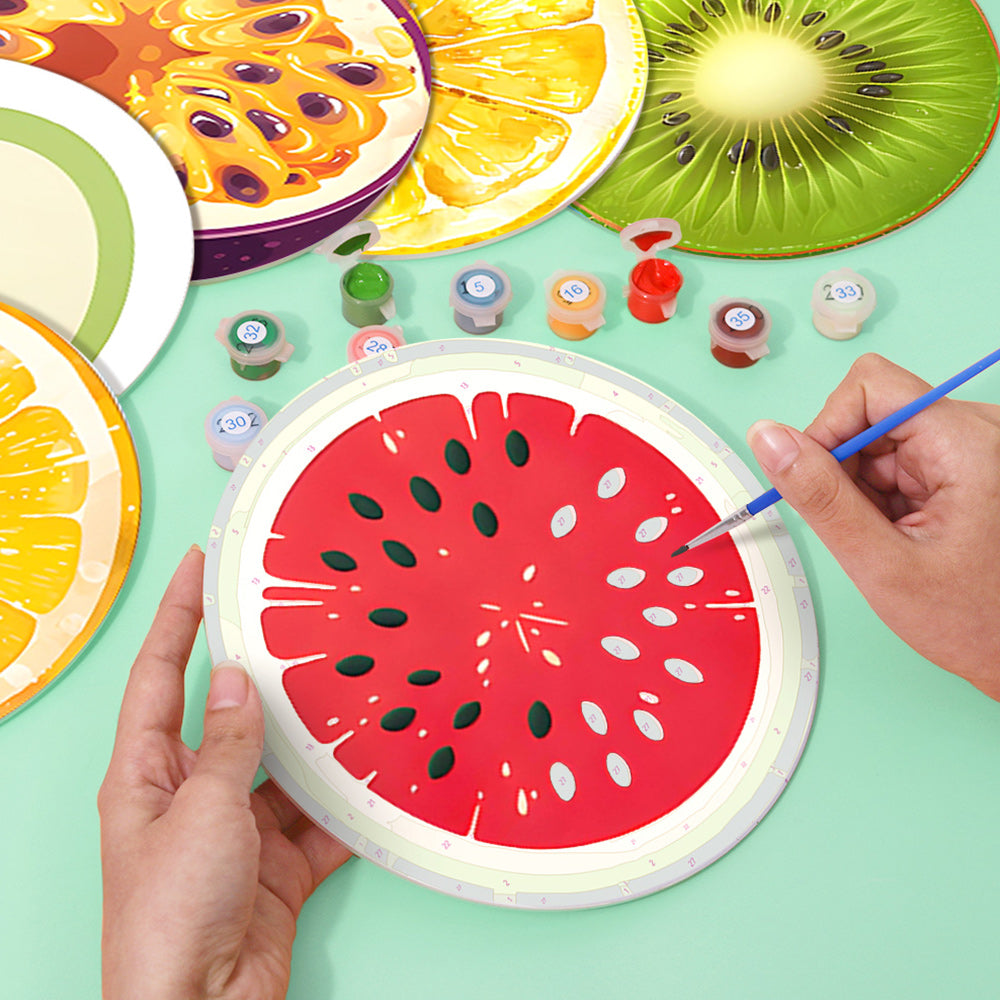6 Stück Tischsets mit frischem Obst Malen nach Zahlen