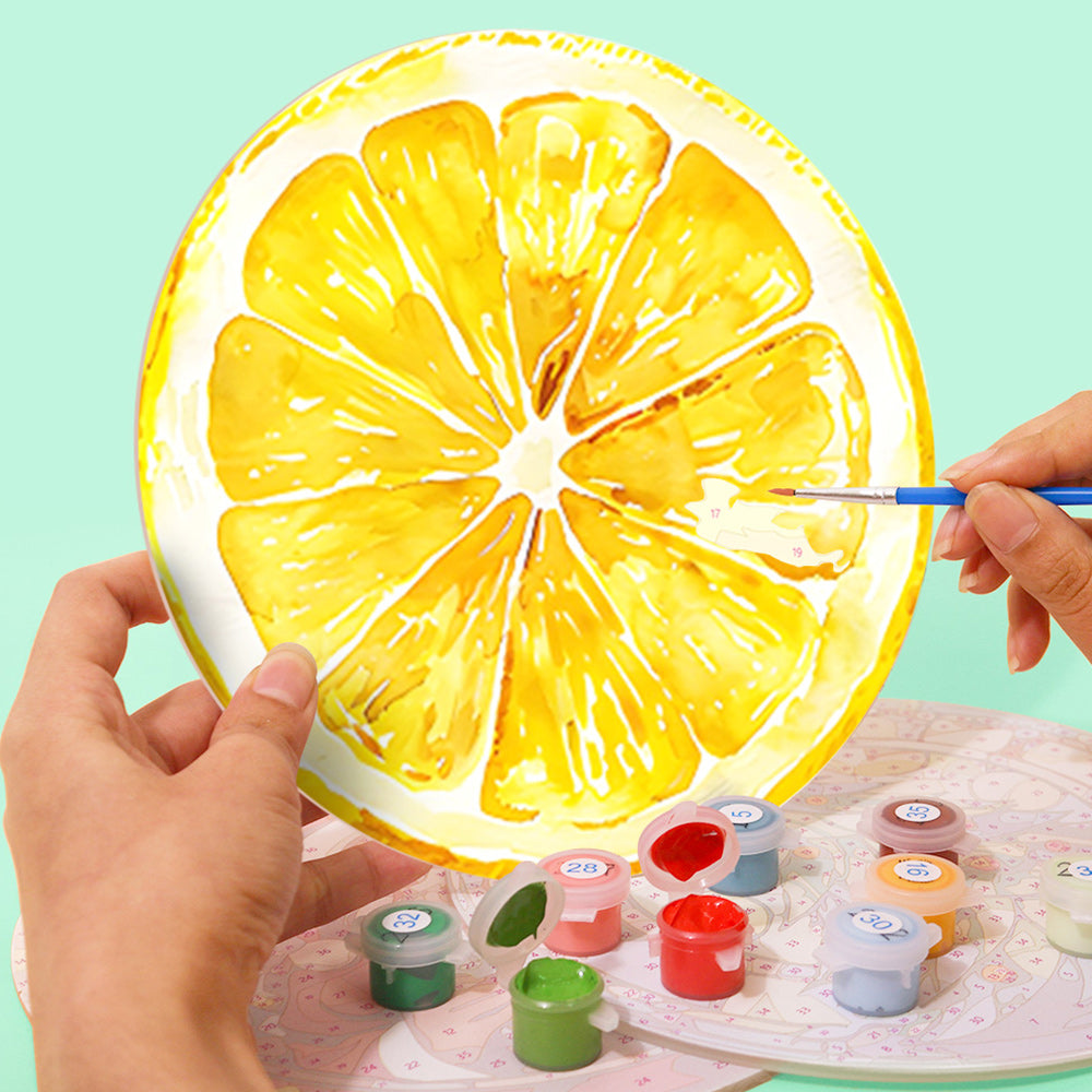 6 Stück Tischsets mit frischem Obst Malen nach Zahlen