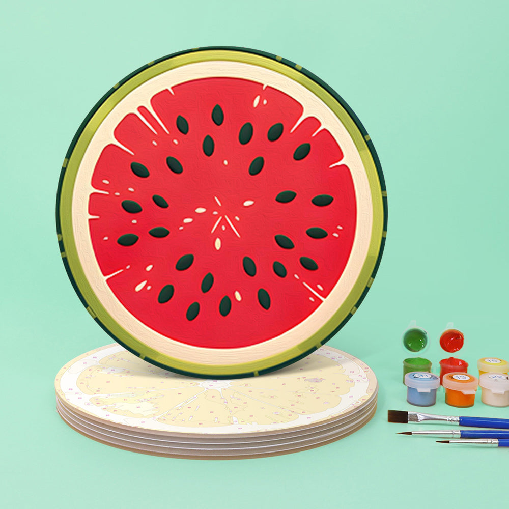 6 Stück Tischsets mit frischem Obst Malen nach Zahlen
