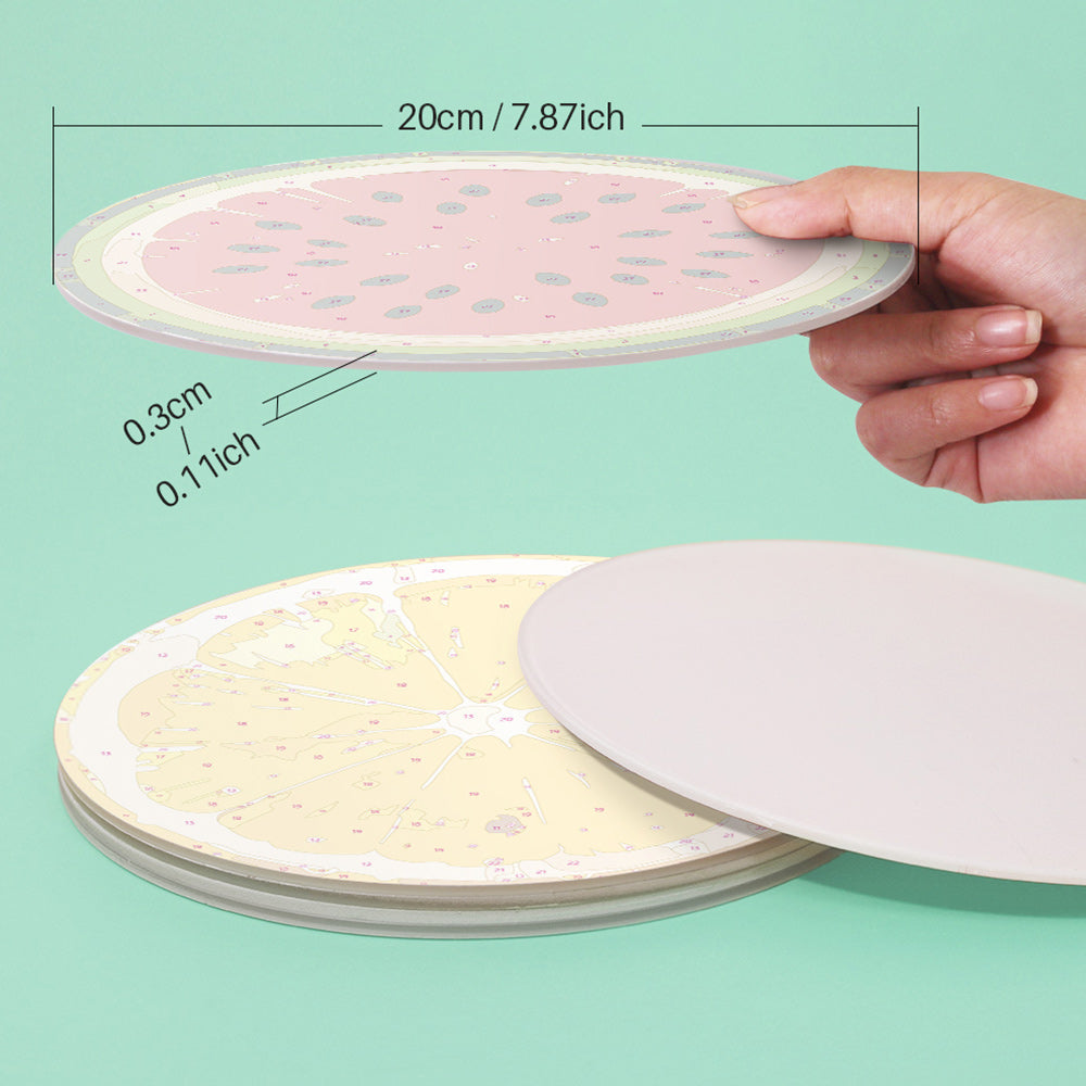 6 Stück Tischsets mit frischem Obst Malen nach Zahlen
