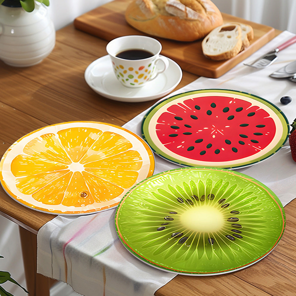6 Stück Tischsets mit frischem Obst Malen nach Zahlen