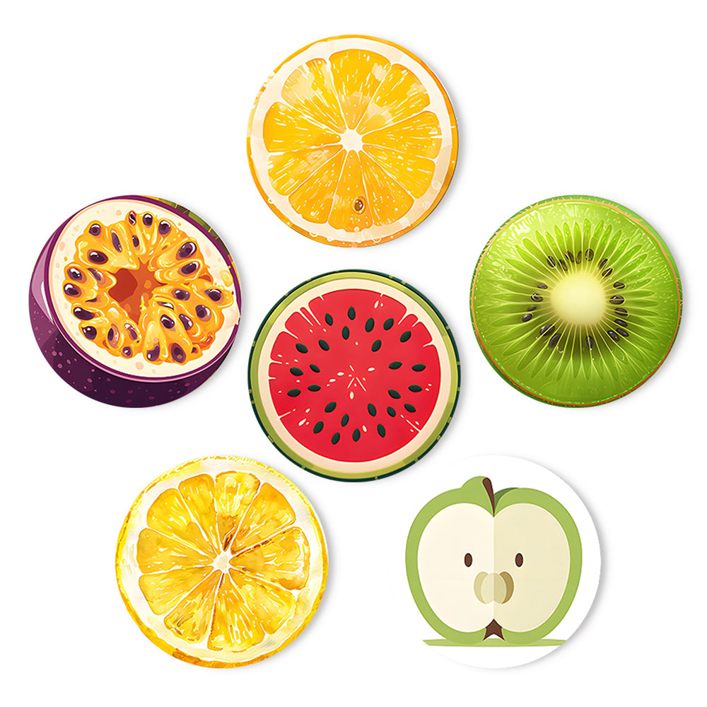 6 Stück Tischsets mit frischem Obst Malen nach Zahlen