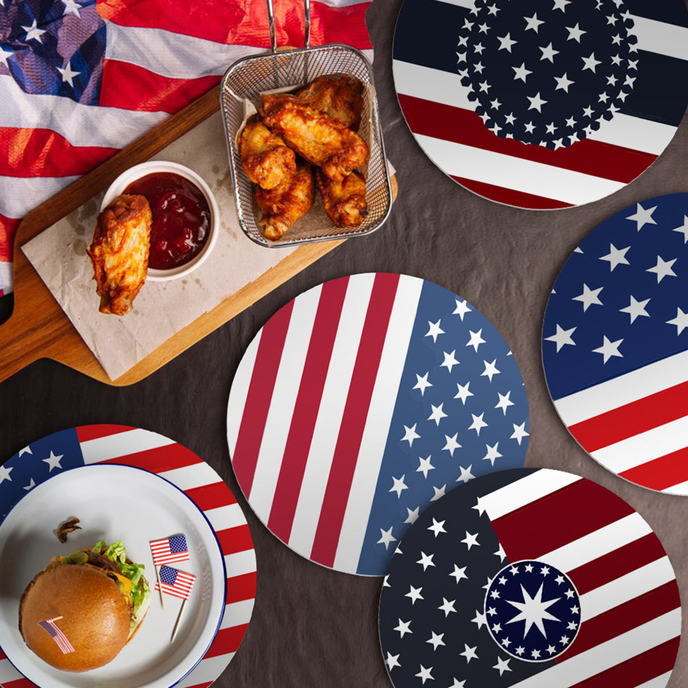 6 Stück Tischsets mit Sternenbanner-Flagge Malen nach Zahlen