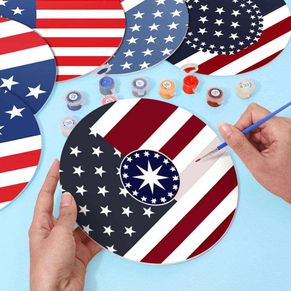 6 Stück Tischsets mit Sternenbanner-Flagge Malen nach Zahlen