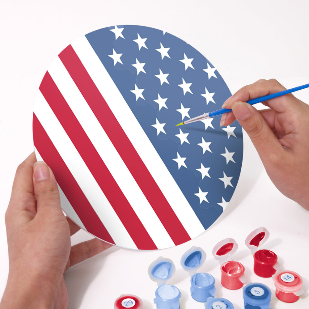 6 Stück Tischsets mit Sternenbanner-Flagge Malen nach Zahlen