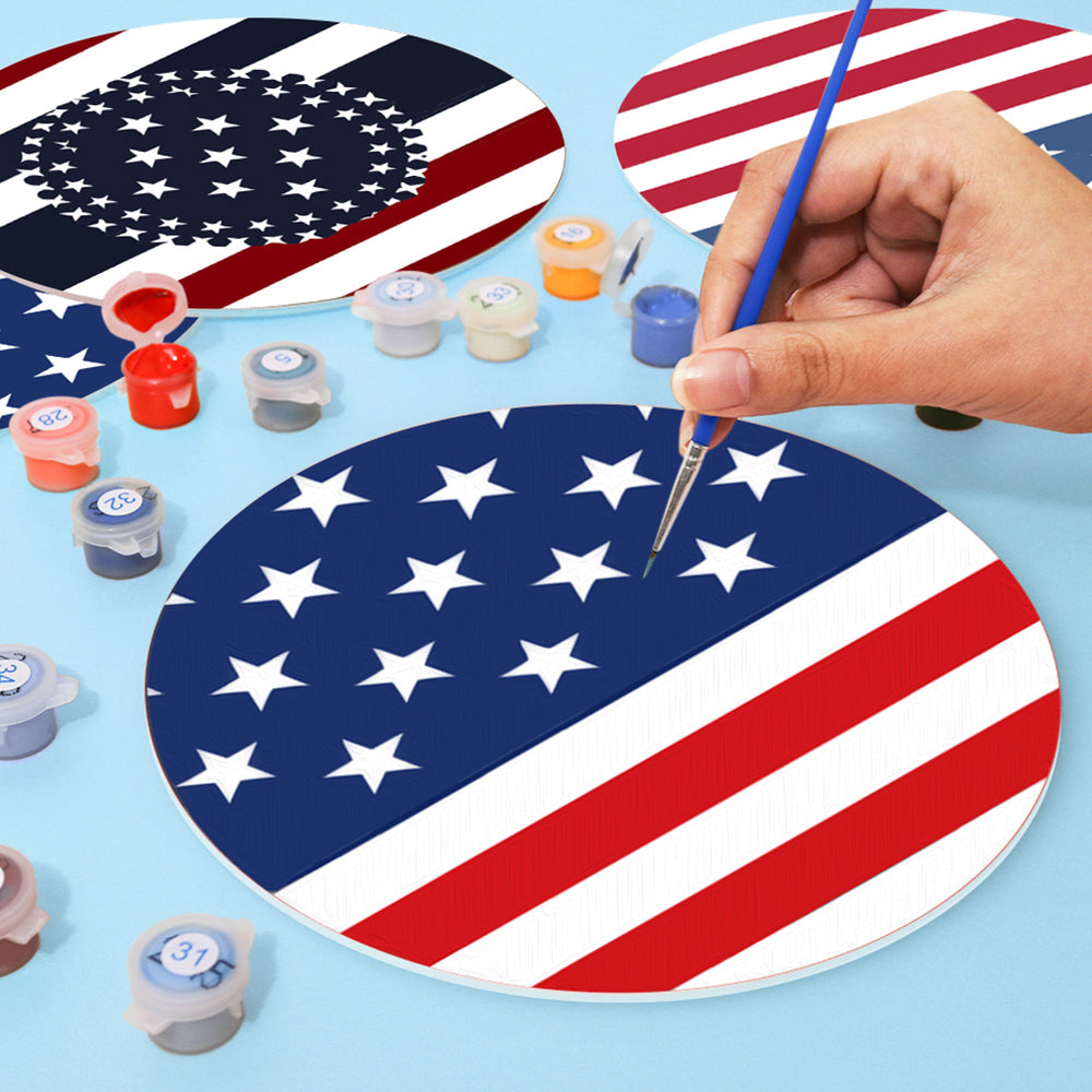 6 Stück Tischsets mit Sternenbanner-Flagge Malen nach Zahlen