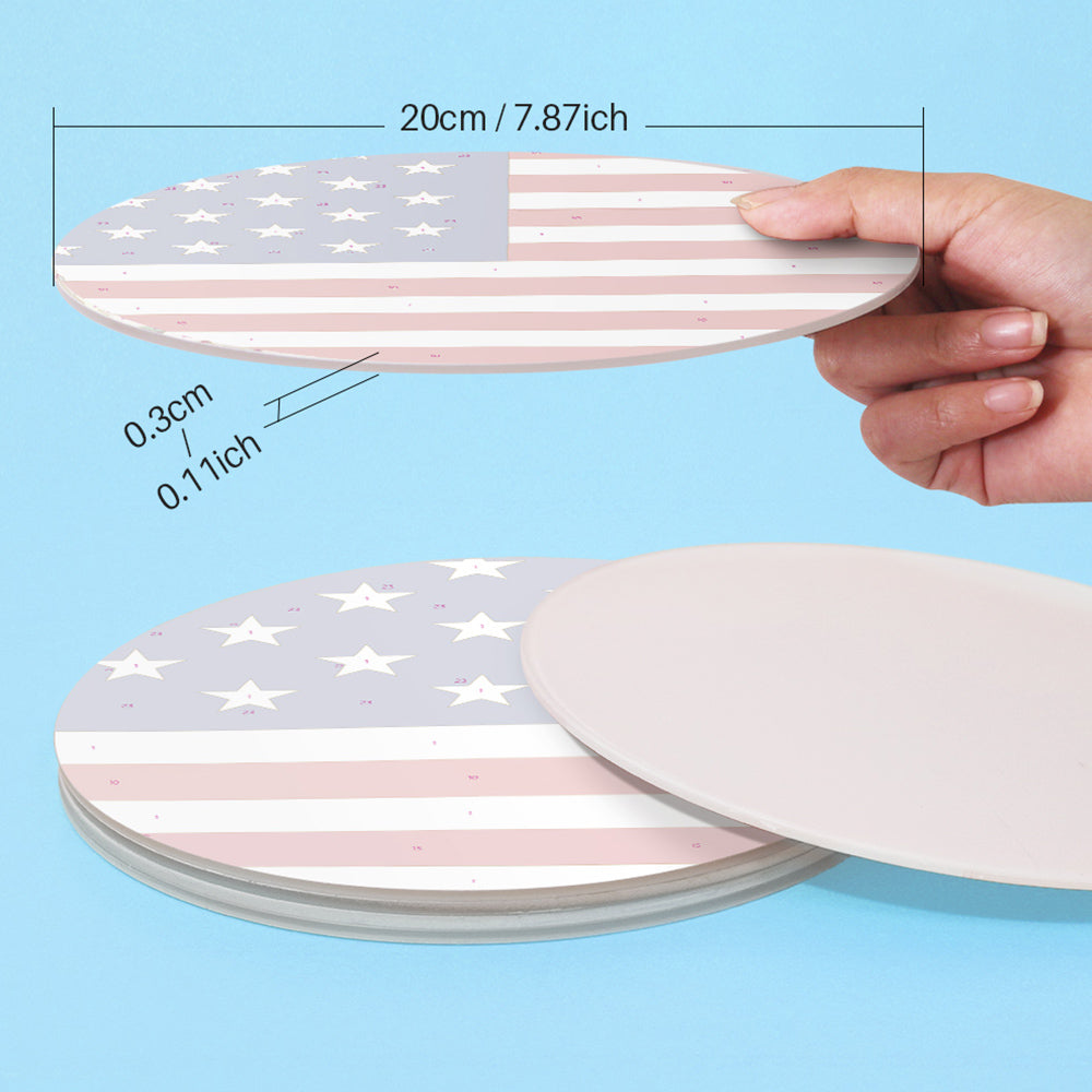 6 Stück Tischsets mit Sternenbanner-Flagge Malen nach Zahlen