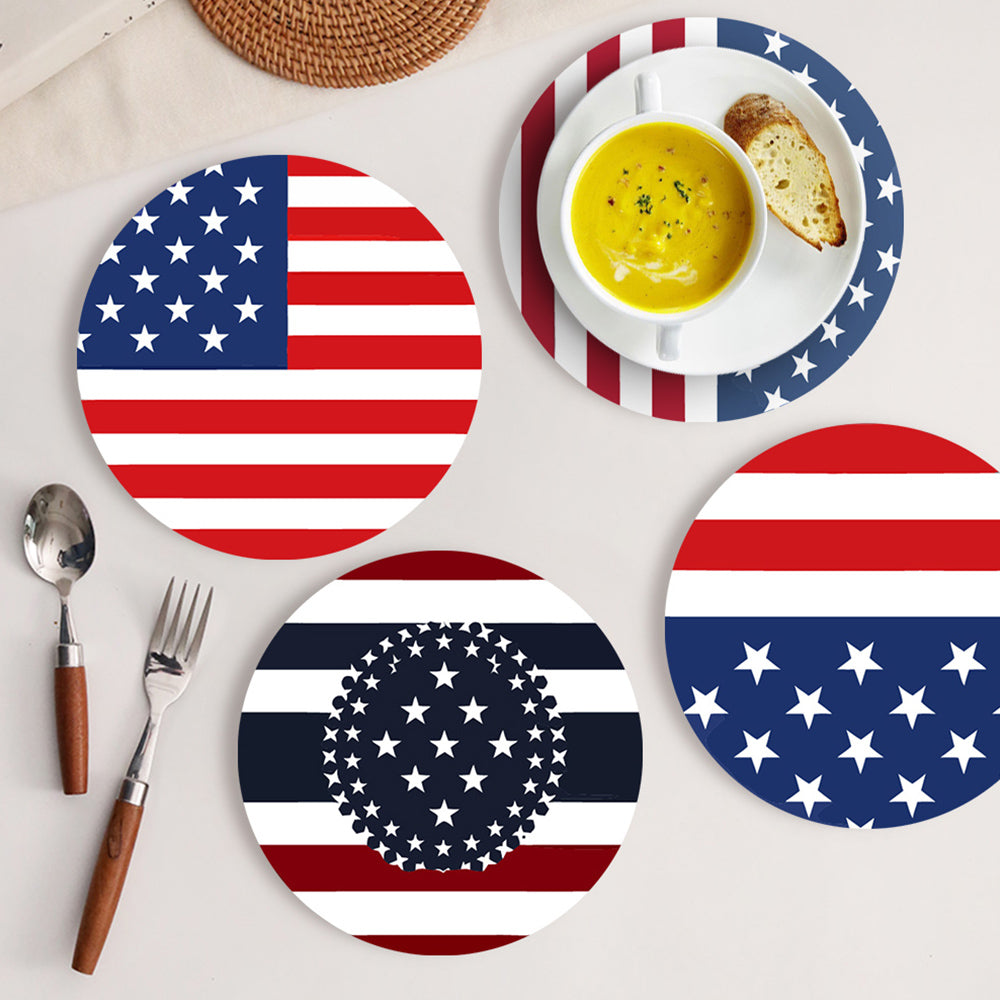6 Stück Tischsets mit Sternenbanner-Flagge Malen nach Zahlen