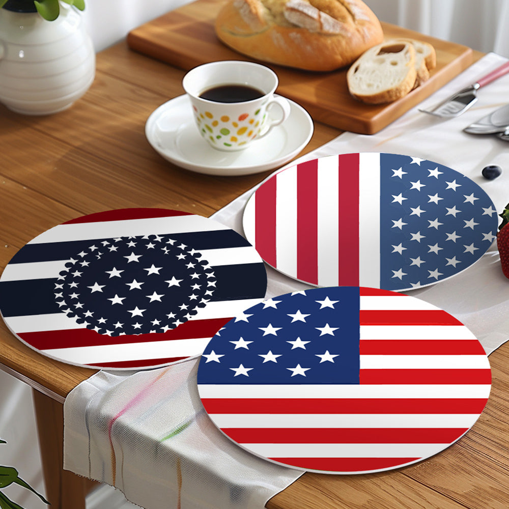 6 Stück Tischsets mit Sternenbanner-Flagge Malen nach Zahlen