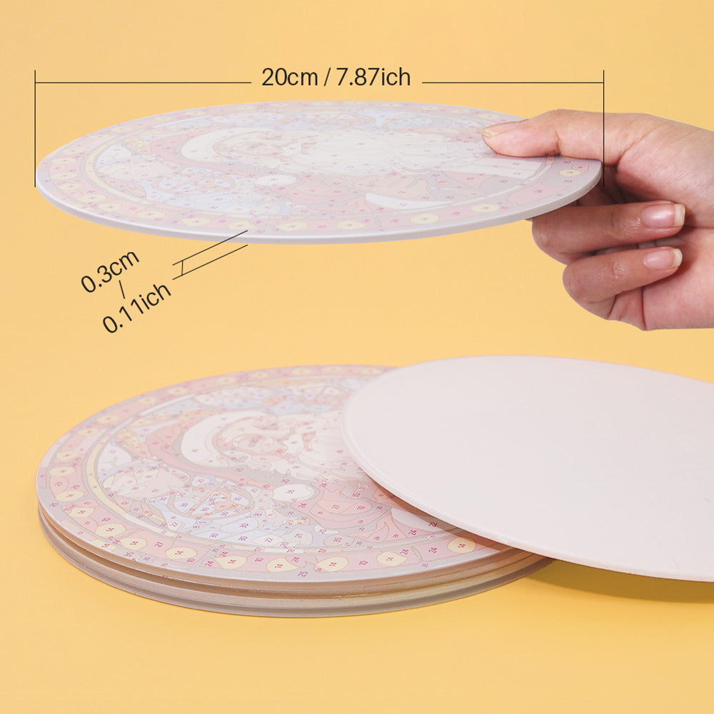 6 Stück Tischsets mit Weihnachtsmann und Weihnachtsbaum Malen nach Zahlen