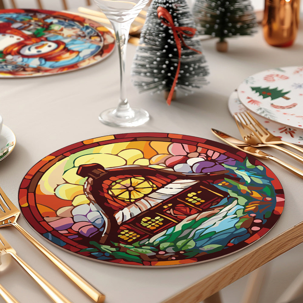 6 Stück Tischsets mit Weihnachtsmann und Weihnachtsbaum Malen nach Zahlen