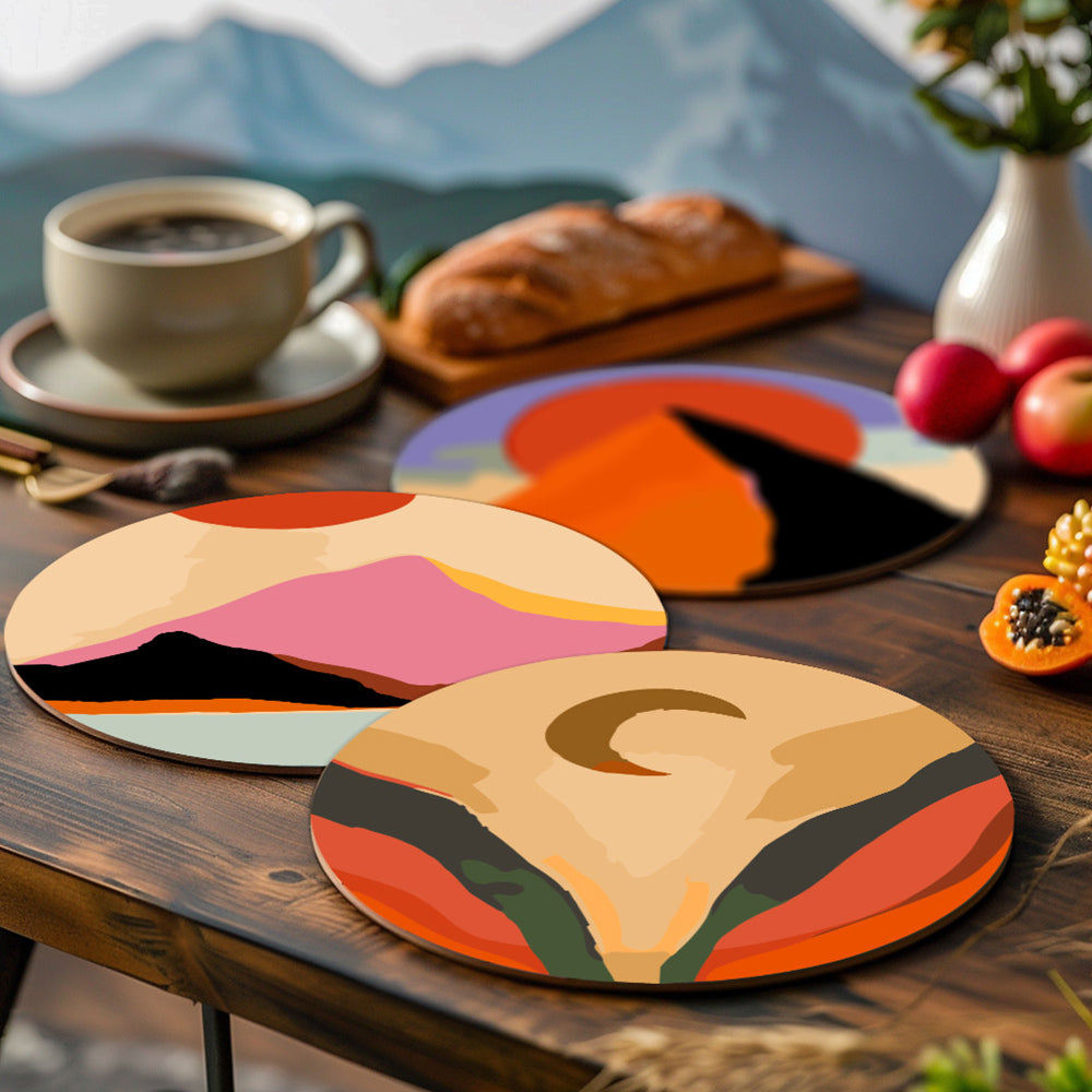 6 Stück Twilight Mountains Tischsets Malen nach Zahlen