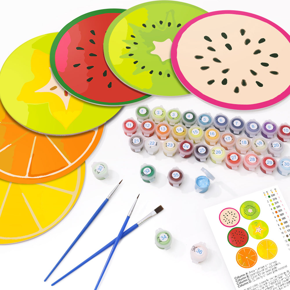 6 Stück Verschiedene Obst Tischsets Malen nach Zahlen