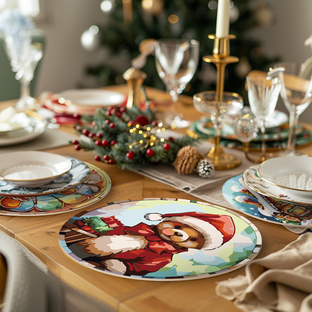 6 Stück Weihnachts-Lebkuchenmann Tischsets Malen nach Zahlen