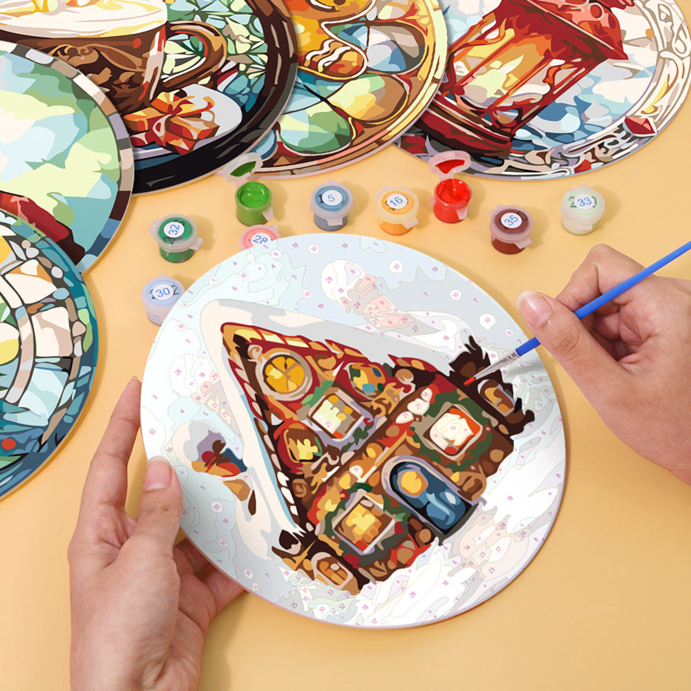 6 Stück Weihnachts-Lebkuchenmann Tischsets Malen nach Zahlen