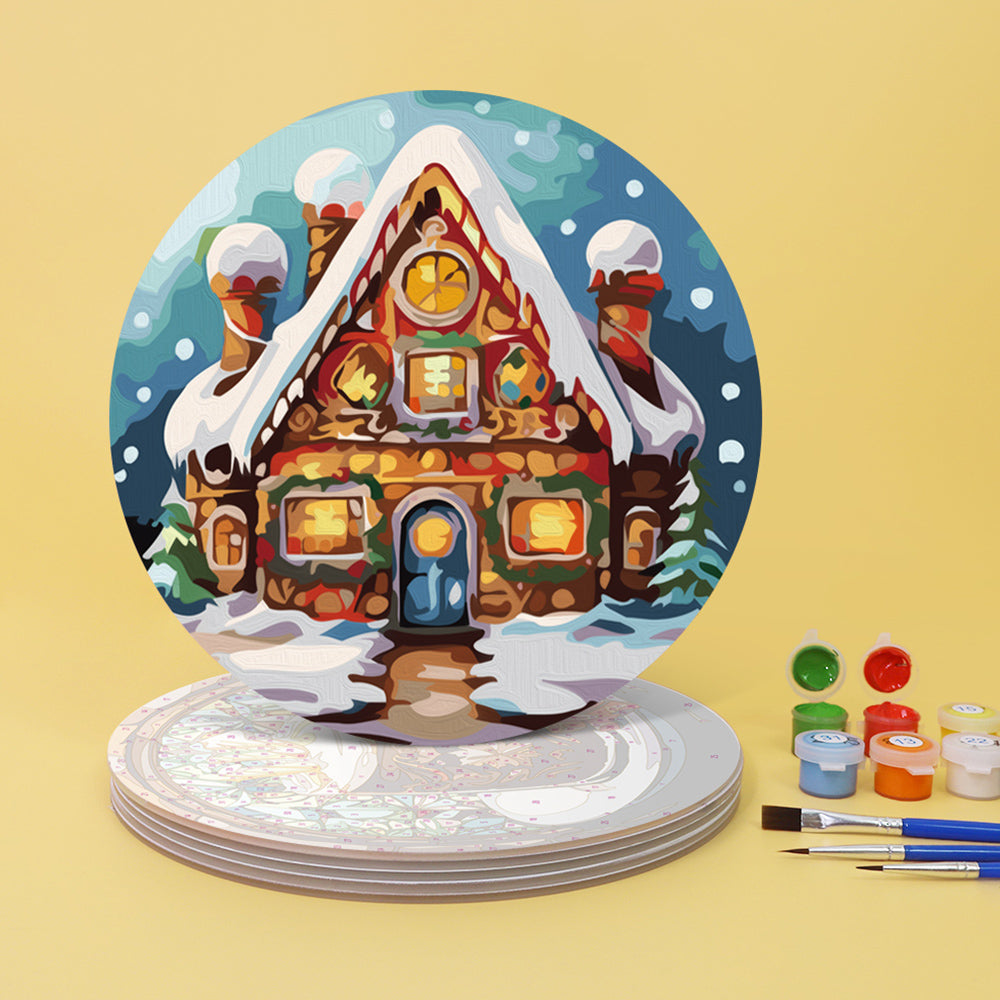 6 Stück Weihnachts-Lebkuchenmann Tischsets Malen nach Zahlen