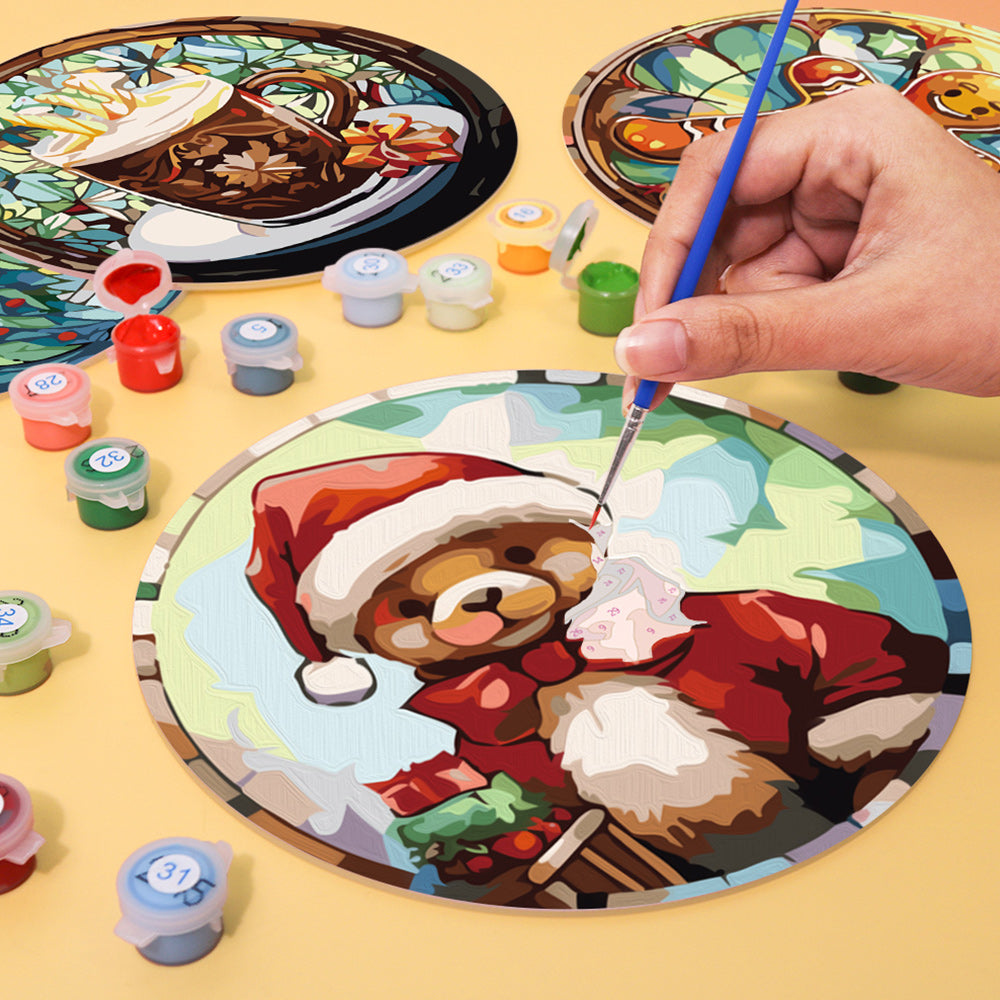 6 Stück Weihnachts-Lebkuchenmann Tischsets Malen nach Zahlen