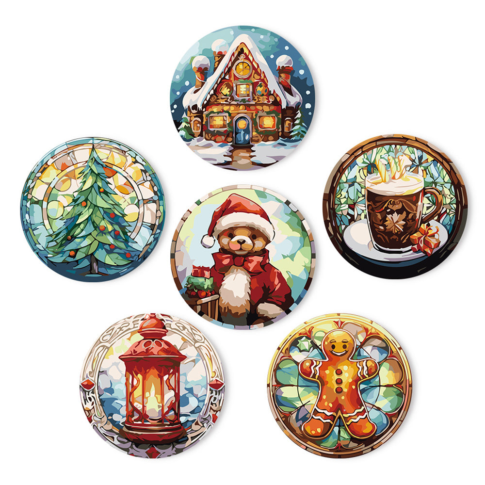 6 Stück Weihnachts-Lebkuchenmann Tischsets Malen nach Zahlen