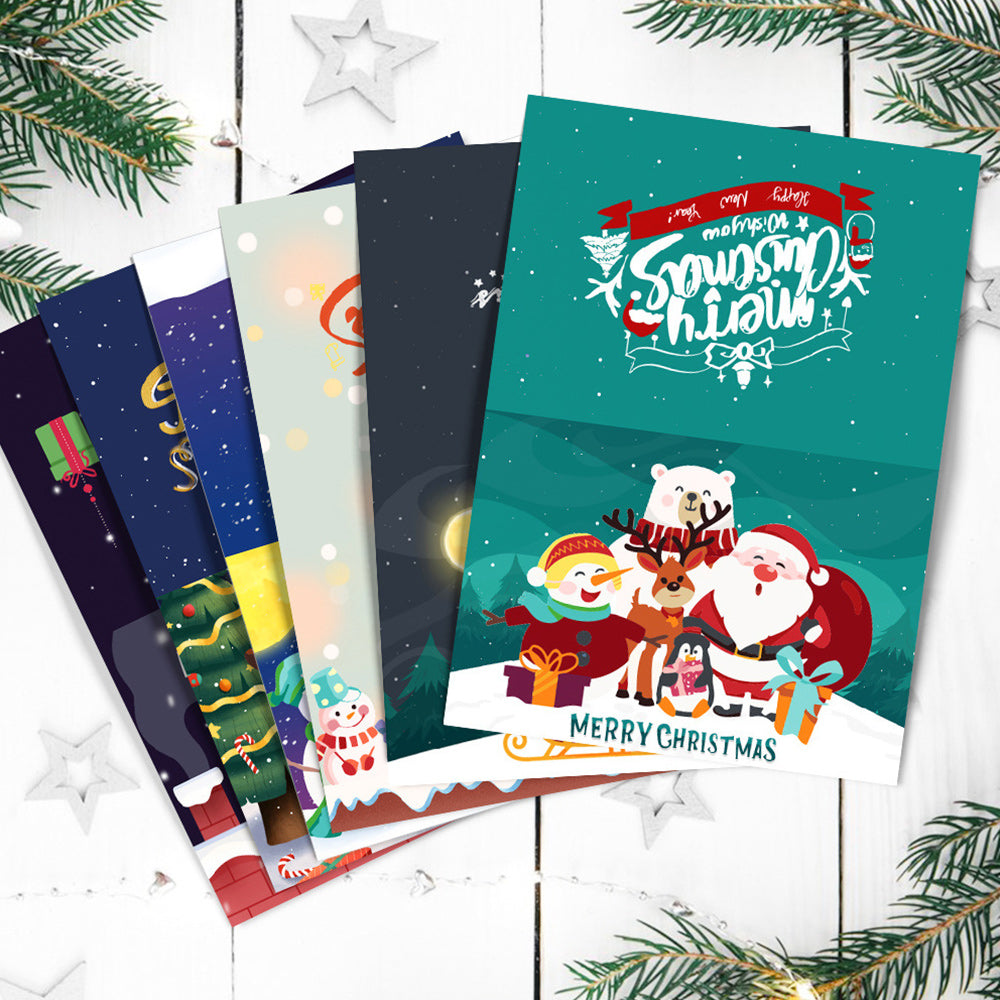6 Weihnachtskarten Malen nach Zahlen | Frohe Weihnachten