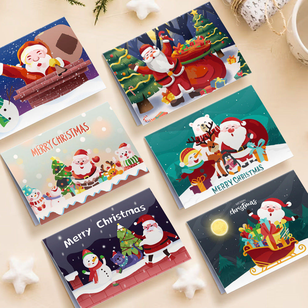 6 Weihnachtskarten Malen nach Zahlen | Frohe Weihnachten