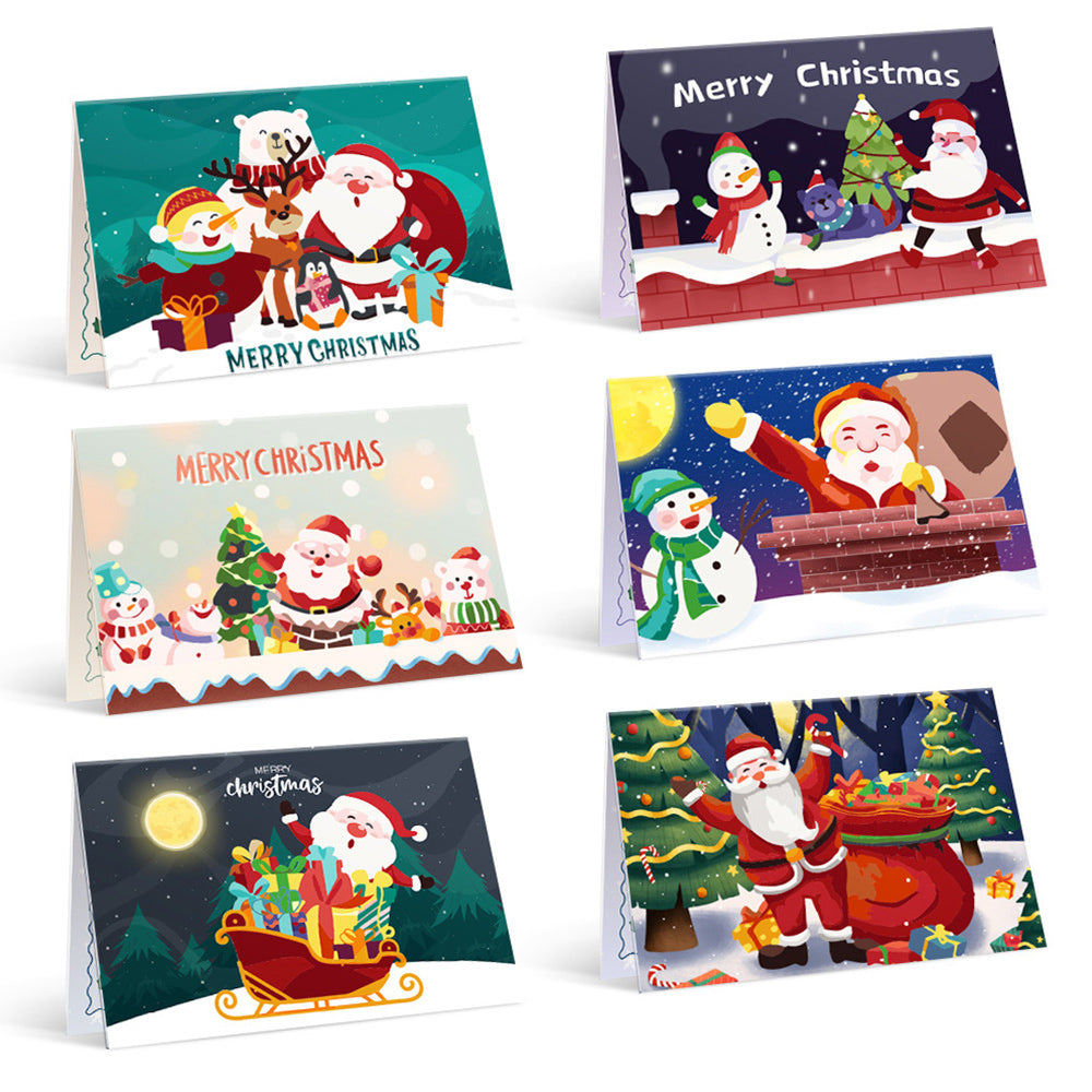 6 Weihnachtskarten Malen nach Zahlen | Frohe Weihnachten