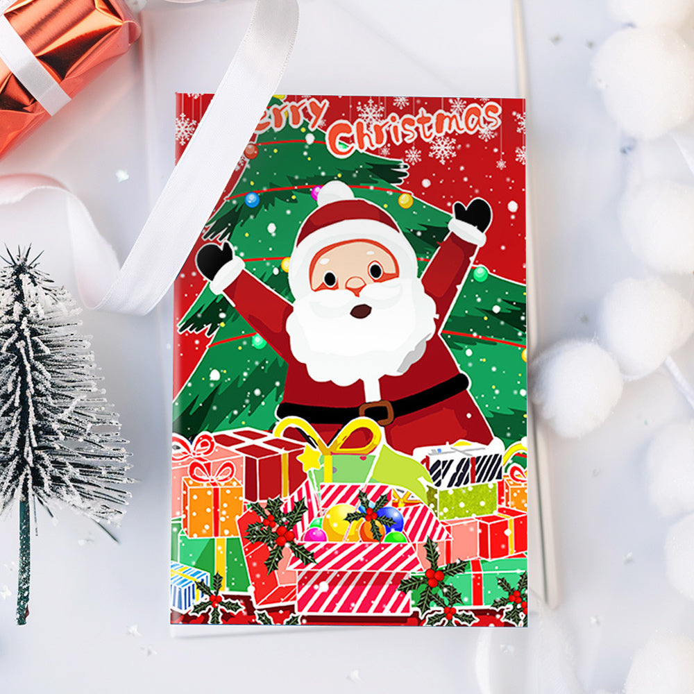6 Weihnachtskarten Malen nach Zahlen | Weihnachtsmann und Weihnachtsbaum