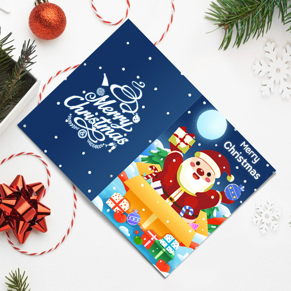 6 Weihnachtskarten Malen nach Zahlen | Weihnachtsmanns Geschenkpaket