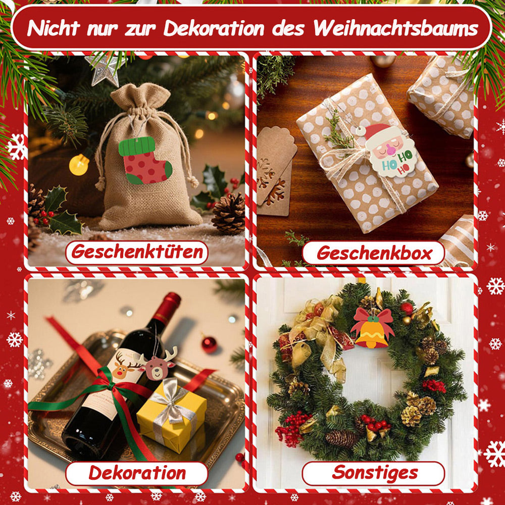 8 Stück Weihnachtsschmuck Malen nach Zahlen | Elch und Pinguin Set