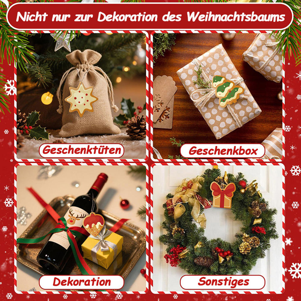 8 Stück Weihnachtsschmuck Malen nach Zahlen | Erdbeerkuchen und Lebkuchenmann Set
