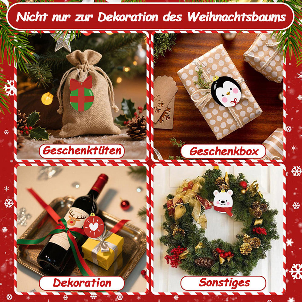 8 Stück Weihnachtsschmuck Malen nach Zahlen | Geschenk und Tiere Set